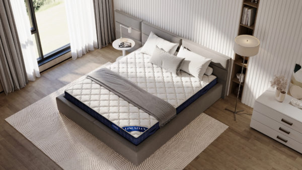 Матрас Lineaflex в чехле Extra Premium Quattro Stagioni в интерьере спальной комнаты