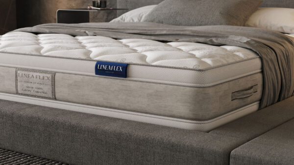Матрас Lineaflex в чехле Extra Premium Gold/Silver в интерьере спальной комнаты