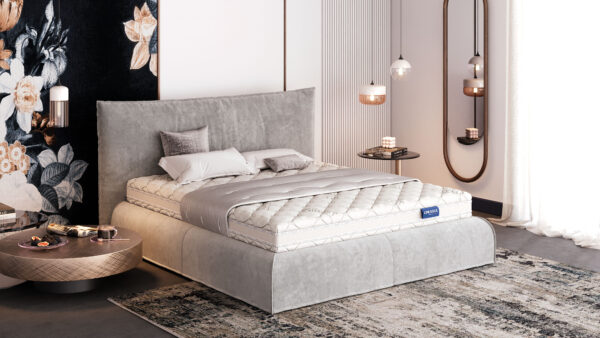 Матрас Lineaflex в съёмном чехле Premium Silver в интерьере спальной комнаты